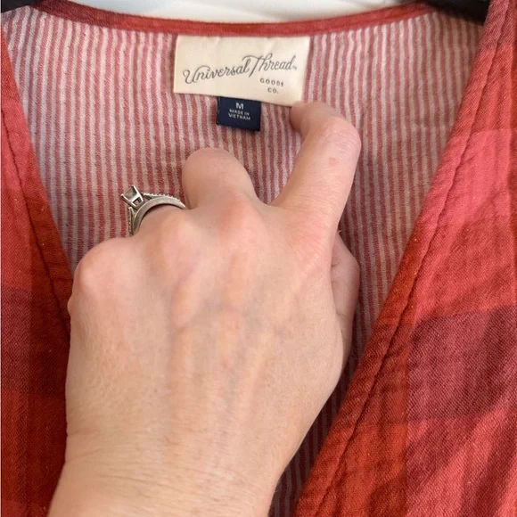 Universal Thread Red Plaid Midi Dress - Picture 4 of 9